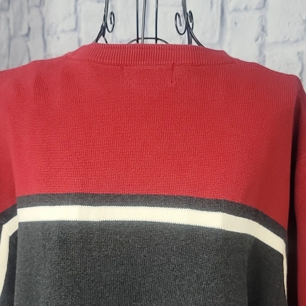 EDDIE BAUER Red, White, and Gray Crew Neck Men's Sweater‎ XL/TG - Picture 6 of 8